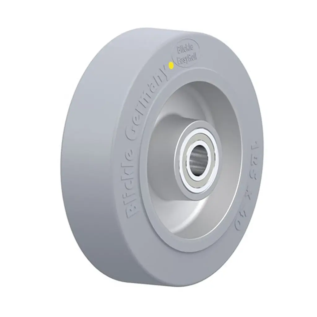 ALEV 125/15K-SG-AS Wheel series 125mm antistatic grey elastic rubber on aluminium centre 15mm bore hub length 45mm ball bearings 250kg