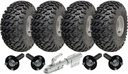 Kit of 4 - 22x11.00-8 4pr Wanda P334 Utility tyre E-marked TL on silver steel rim 4/100/60 & Hub & Stub axle M12 wheel bolt 40x40mm square & SPP Swivel hitch (off-road use)