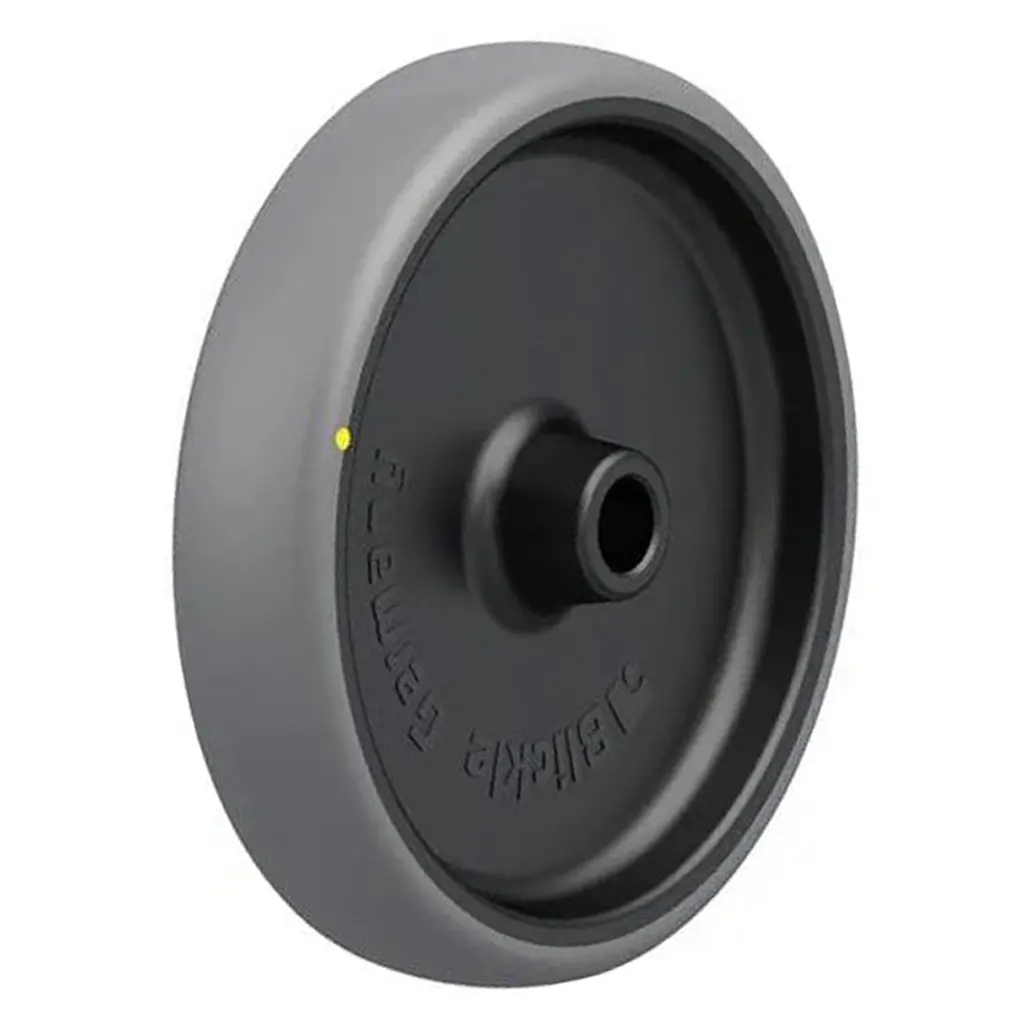 TPA 200/20G-ELS Wheel series 200mm electrically conductive grey thermoplastic rubber on polypropylene centre 20mm bore hub length 60mm plain bearing 160kg