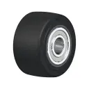 SE 80/20K Wheel series 80mm black elastic rubber on nylon centre 20mm bore hub length 45mm ball bearings 200kg