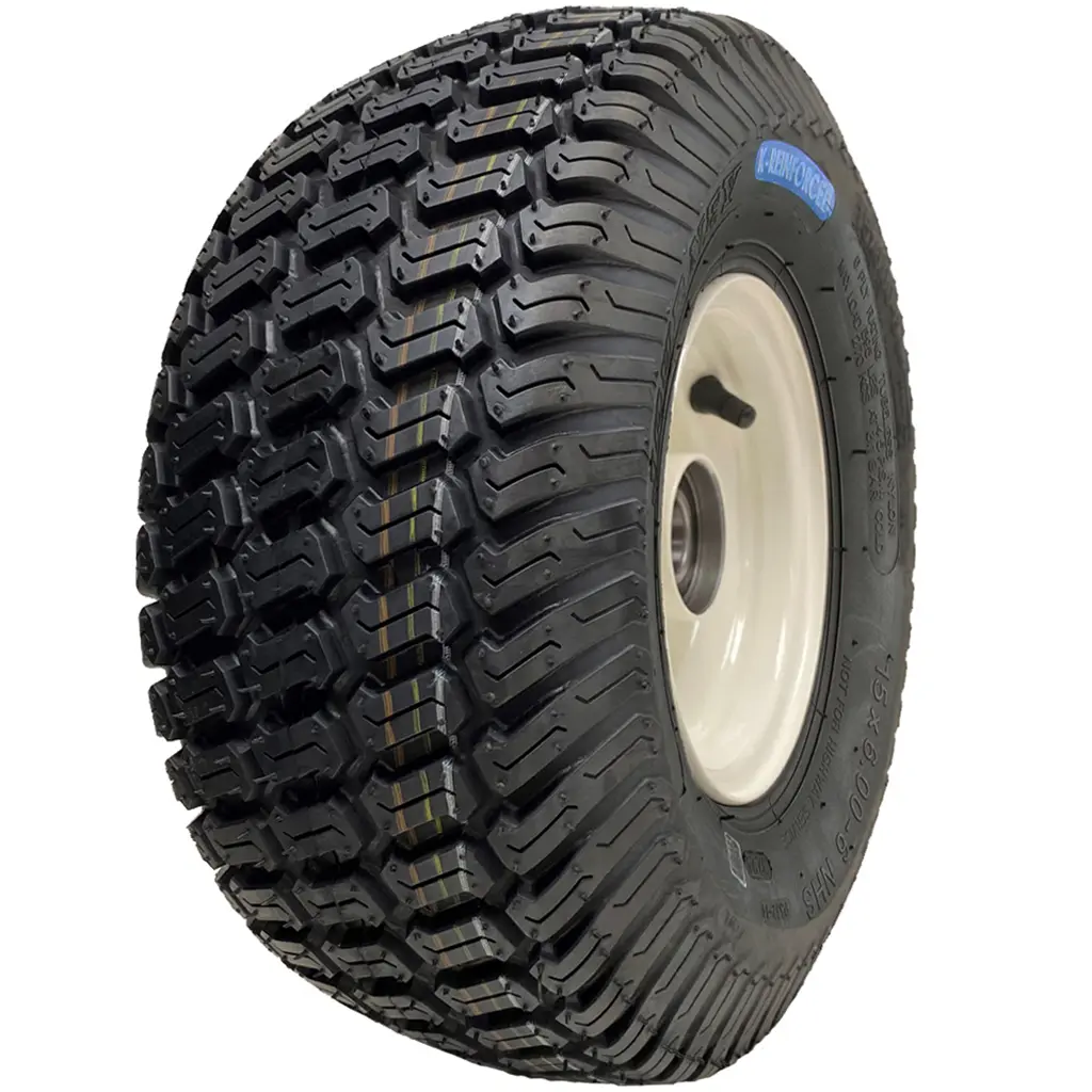 15x6.00-6 6ply Kevlar P332 Grass Tyre on 25x80mm Ball Bearing Rim + Cap