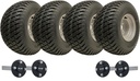 Set of 4 - 18x9.50-8 6ply Wanda P332 grass tyre on 4/100mm RIM & Hub & Stub axle 4/100 M12 wheel bolt  35x35mm(Alko)