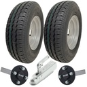Set of 2 - 145x10 Wanda WR068 TRAILER WHEEL 4/100mm & Hub & Stub axle 4/100 M12 wheel bolt 35x35mm Hi speed(Alko) & SPP 750kg Pressed hitch