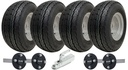 Set of 4 - wheel 20.5x8.0-10 4ply trailer kit, 35x35mm (Alko) 4/100, SPP pressed steel hitch