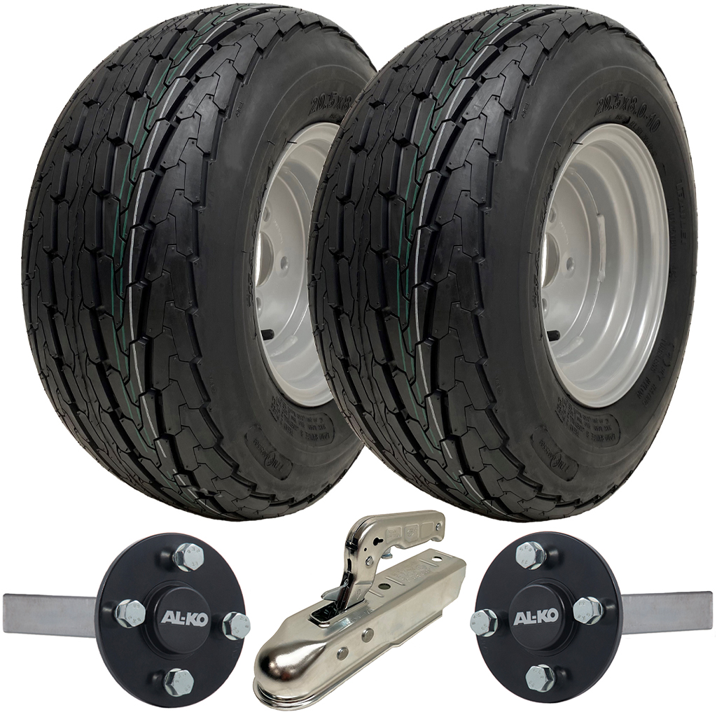 20.5x8.0-10 4ply trailer kit, 35x35mm(Alko) 4/100, SPP pressed steel hitch