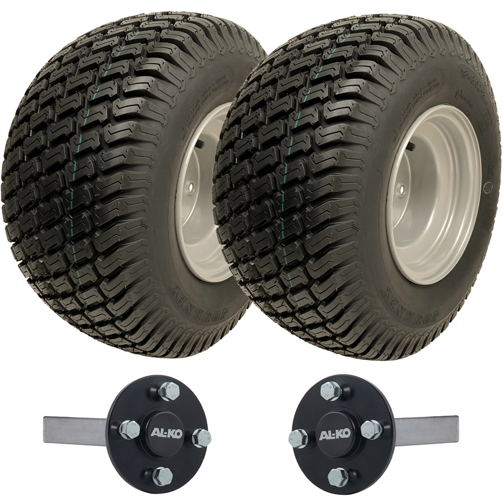 ATV Trailer Kit, 18x8.50-8 4pr P332 Grass tyre, Hub/stub axle 35x35mm (Alko), no hitch, 750kg load capacity
