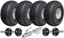 ATV Trailer Kit, 4x (22x11.00-8 4pr P323 Knobby tyre, Hub/stub axle 35x35mm (ALKO),1x swivel hitch (off road use), 600kg load capacity