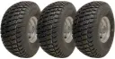 Set of 3 - 15x6.00-6 4pr Journey P332 grass tyre E-marked on steel rim 20mm ball bearing 65mm hub length