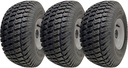 Set of 3 - 15x6.00-6 4pr Journey P332 grass tyre E-marked on steel rim 20mm ball bearing 65mm hub length