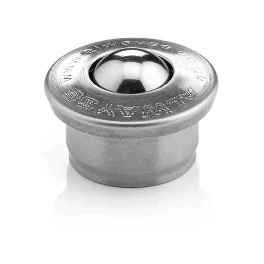 Ball Transfer Unit Heavy Duty 800 Series, Push Fit 24mm Fixing, Carbon Chrome Load Ball Diameter 15.8mm