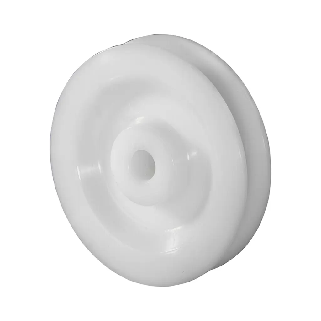 A30.076 Wheel series Rope sheave 76mm nylon 11mm bore hub length 17mm plain bearing 75kg
