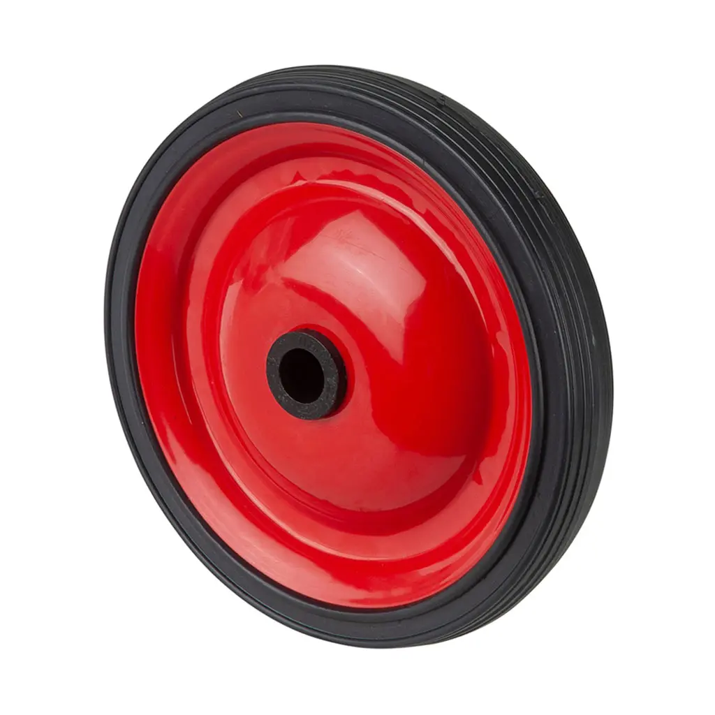 A70.130 Wheel series 130mm black PVC tyre on pressed steel centre 12mm bore hub length 31mm plain bearing 15kg