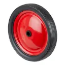 A70.180 Wheel series 180mm black PVC tyre on pressed steel centre 12mm bore hub length 33mm plain bearing 20kg