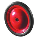 A70.210 Wheel series 210mm black PVC tyre on pressed steel centre 12mm bore hub length 47mm plain bearing 50kg