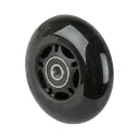 A76.076 Wheel series 76mm black polyurethane on black polypropylene centre, skater-wheel style, 8mm bore hub length 24mm ball bearings 40kg