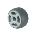 A80.025 Wheel series 25mm grey thermoplastic rubber on polypropylene centre 5mm bore hub length 15mm plain bearing 30kg