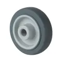 A80.081 Wheel series 80mm grey thermoplastic rubber on polypropylene centre 12mm bore hub length 37mm plain bearing 80kg