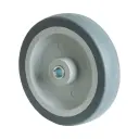 A80.100 Wheel series 100mm grey thermoplastic rubber on polypropylene centre 12mm bore hub length 30mm plain bearing 55kg