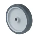 A80.126 Wheel series 125mm grey thermoplastic rubber on polypropylene centre 12mm bore hub length 32mm plain bearing 70kg