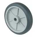 A80.151 Wheel series 150mm grey thermoplastic rubber on polypropylene centre 15mm bore hub length 38mm plain bearing 100kg
