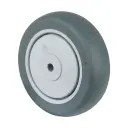 A85.101 Wheel series 100mm grey thermoplastic rubber on polypropylene centre 8mm bore hub length 36.5mm single ball bearing 100kg