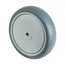 A85.125 Wheel series 125mm grey thermoplastic rubber on polypropylene centre 8mm bore hub length 36.5mm single ball bearing 100kg