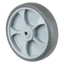 A85.202 Wheel series 200mm grey thermoplastic rubber on polypropylene centre 12mm bore hub length 60mm single ball bearing 220kg