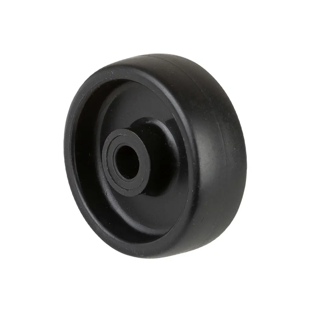 A90.050 Wheel series 50mm black polypropylene 8mm bore hub length 21mm plain bearing 50kg