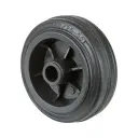 B40.080 Wheel series 80mm black rubber on polypropylene centre 12mm bore hub length 39mm plain bearing 50kg