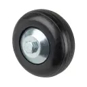 B40.081 Wheel series 80mm black rubber on polypropylene centre 12mm bore hub length 40mm plain bearing 100kg
