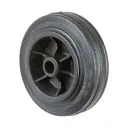 B40.100 Wheel series 100mm black rubber on polypropylene centre 12mm bore hub length 39mm plain bearing 70kg