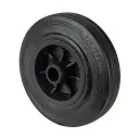 B40.125 Wheel series 125mm black rubber on polypropylene centre 15mm bore hub length 50mm plain bearing 100kg