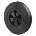 B40.200 Wheel series 200mm black rubber on polypropylene centre 20mm bore hub length 60mm plain bearing 200kg
