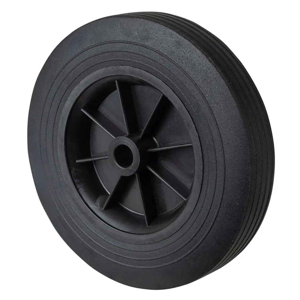 B40.250 Wheel series 250mm black rubber on polypropylene centre 20mm bore hub length 60mm plain bearing 250kg