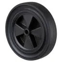 B40.300 Wheel series 300mm black rubber on polypropylene centre 20mm bore hub length 56mm plain bearing 120kg