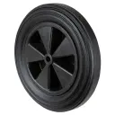 B40.400 Wheel series 400mm black rubber on polypropylene centre 20mm bore hub length 76mm plain bearing 200kg