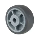 B43.081 Wheel series 80mm grey thermoplastic rubber on polypropylene centre 12mm bore hub length 40mm plain bearing 100kg