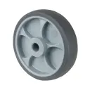 B43.126 Wheel series 125mm grey thermoplastic rubber on polypropylene centre 15mm bore hub length 50mm plain bearing 120kg