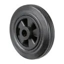 B45.160 Wheel series 160mm black rubber on polypropylene centre 20mm bore hub length 60mm roller bearing 135kg