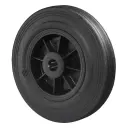 B45.200 Wheel series 200mm black rubber on polypropylene centre 20mm bore hub length 60mm roller bearing 205kg