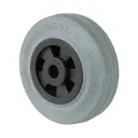 B46.100 Wheel series 100mm grey rubber on polypropylene centre 12mm bore hub length 40mm roller bearing 70kg