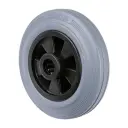 B46.160 Wheel series 160mm grey rubber on polypropylene centre 20mm bore hub length 60mm roller bearing 135kg