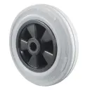 B46.200 Wheel series 200mm grey rubber on polypropylene centre 20mm bore hub length 60mm roller bearing 205kg