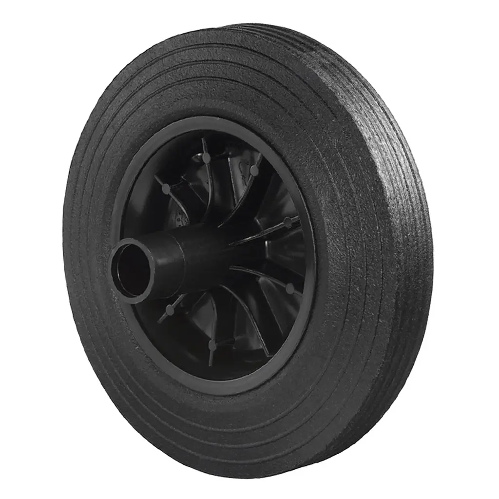 B50.200 Wheel series 200mm black rubber on polypropylene centre 22.5mm bore hub length 98mm plain bearing 205kg