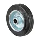 B55.100 Wheel series 100mm black rubber on zinc plated steel centre 12mm bore hub length 40mm roller bearing 70kg