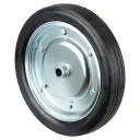 B55.400 Wheel series 400mm black rubber on zinc plated steel centre 25mm bore hub length 75mm roller bearing 400kg