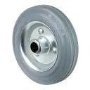 B56.160 Wheel series 160mm grey rubber on zinc plated steel centre 20mm bore hub length 60mm roller bearing 135kg