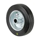 B58.100 Wheel series 100mm electrically conductive black rubber on zinc plated steel centre 12mm bore hub length 39mm roller bearing 80kg