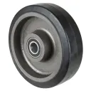 B81.253 Wheel series 250mm black elastic rubber on cast iron centre 30mm bore hub length 82mm ball bearings 750kg