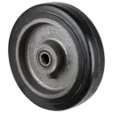 B81.401 Wheel series 400mm black elastic rubber on cast iron centre 40mm bore hub length 108mm ball bearings 1500kg